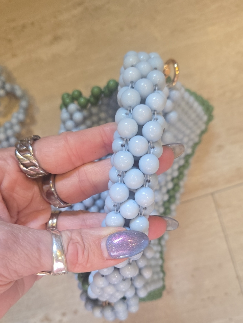 Kate Spade New York X Target Colorblock Beaded Blue/Green Versatile Bag - Picture 9 of 10